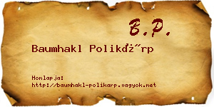 Baumhakl Polikárp névjegykártya